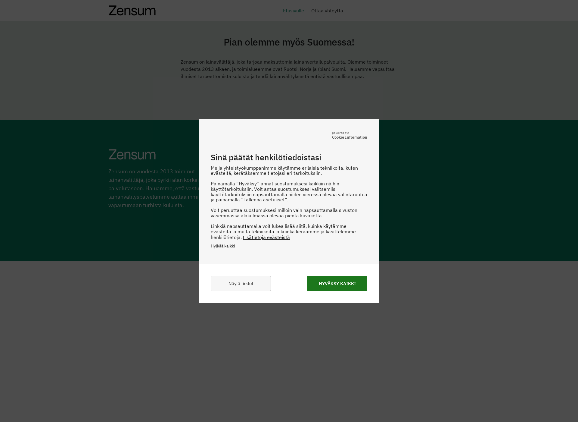 Screenshot for zensum.fi