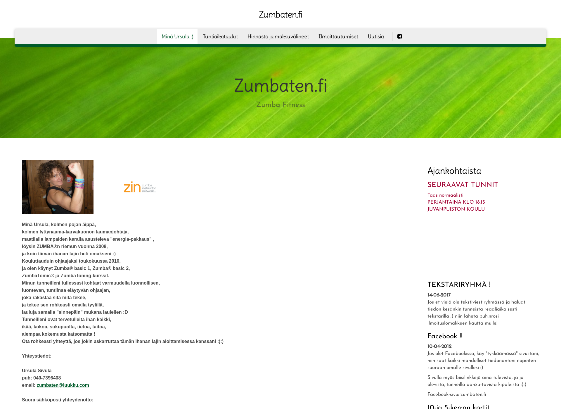 Screenshot for zumbaten.fi