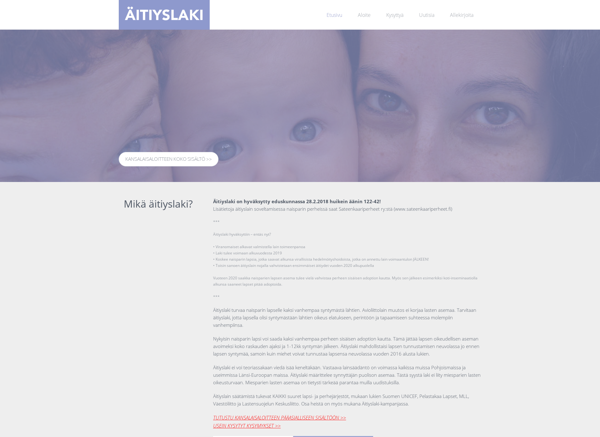 Screenshot for äitiyslaki.fi