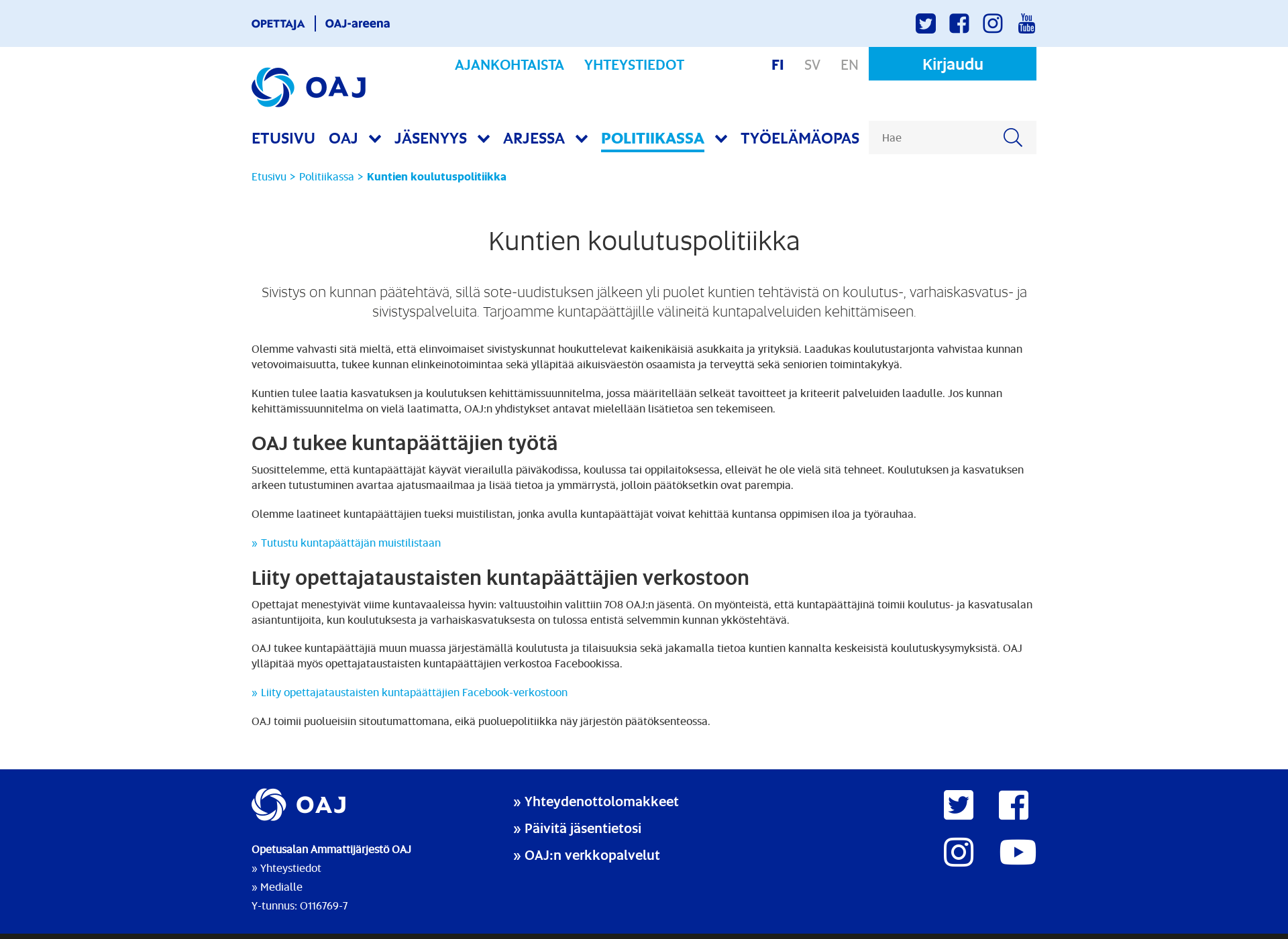 Screenshot for ääniopetukselle.fi