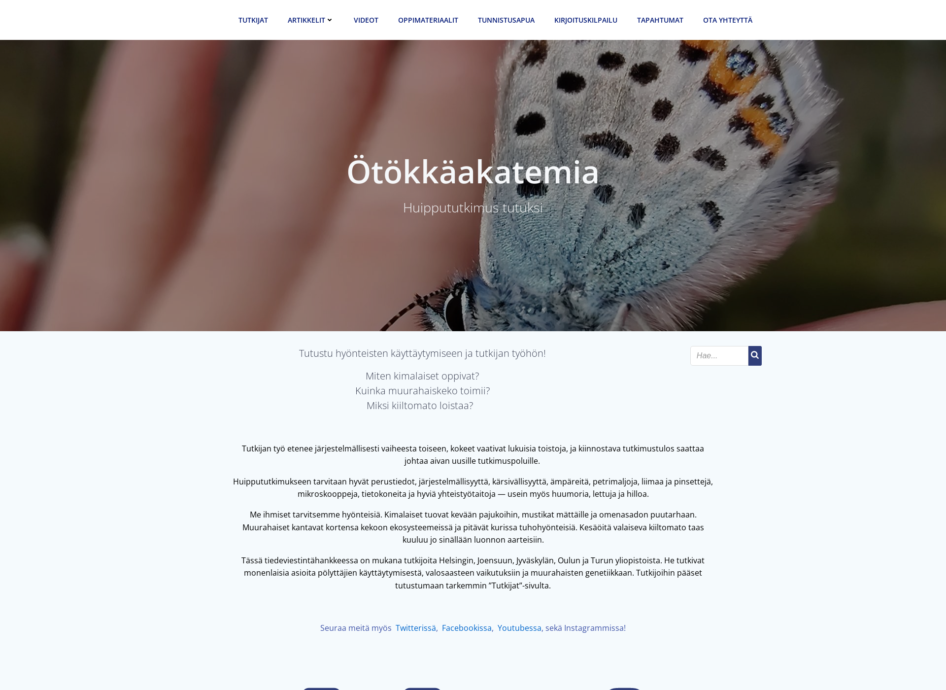 Skärmdump för ötökkäakatemia.fi